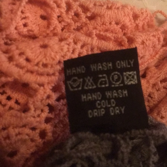 Angie eyelet lace Ombré pink gray top coverup size M - Picture 7 of 12